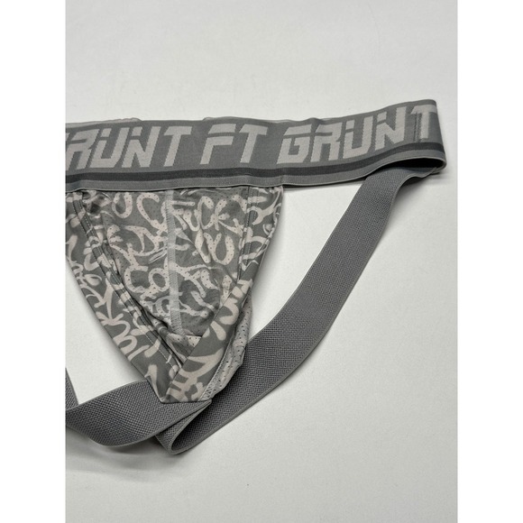 FT Grunt Men's Gray Jockstrap Underwear Graffiti Design Boxer Briefs - Picture 2 of 6